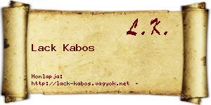 Lack Kabos névjegykártya